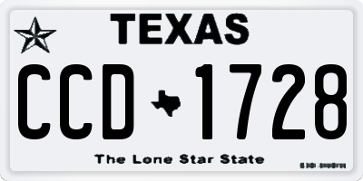 TX license plate CCD1728