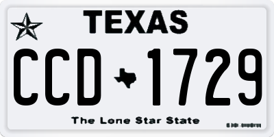 TX license plate CCD1729