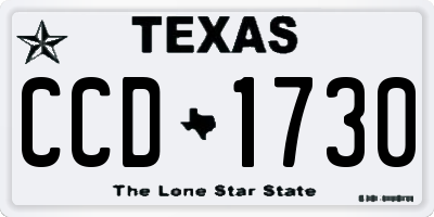 TX license plate CCD1730