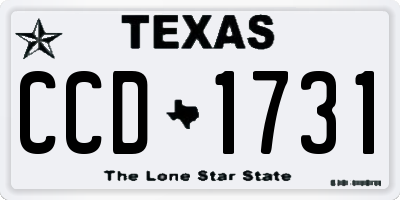 TX license plate CCD1731