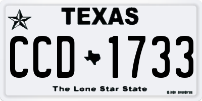 TX license plate CCD1733