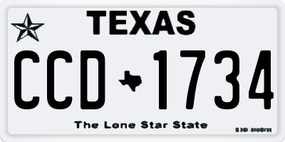 TX license plate CCD1734