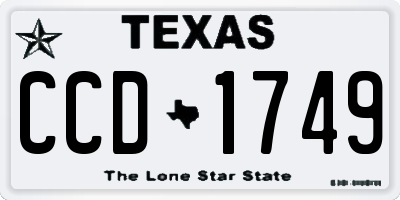 TX license plate CCD1749