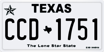 TX license plate CCD1751