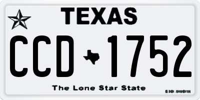 TX license plate CCD1752