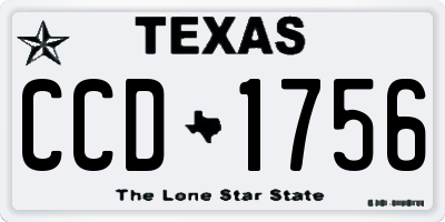 TX license plate CCD1756