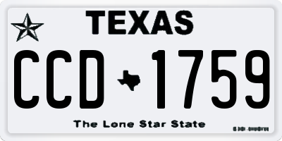 TX license plate CCD1759
