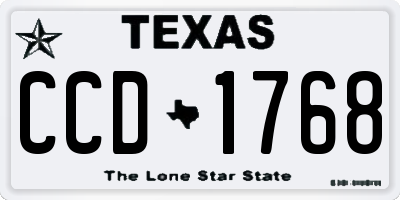 TX license plate CCD1768