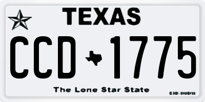 TX license plate CCD1775