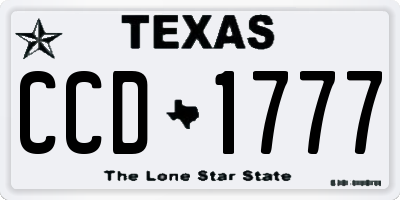TX license plate CCD1777
