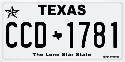 TX license plate CCD1781