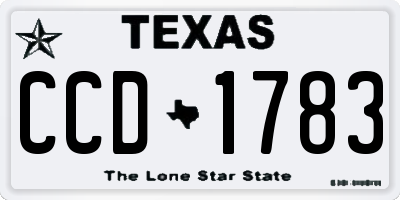 TX license plate CCD1783