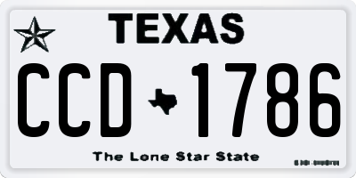 TX license plate CCD1786