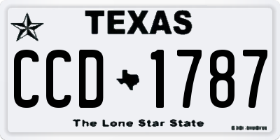 TX license plate CCD1787