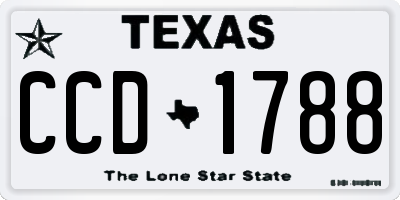 TX license plate CCD1788