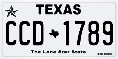 TX license plate CCD1789