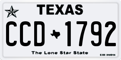 TX license plate CCD1792