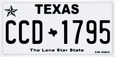 TX license plate CCD1795