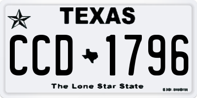 TX license plate CCD1796