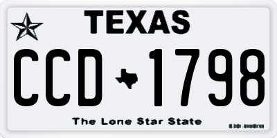 TX license plate CCD1798