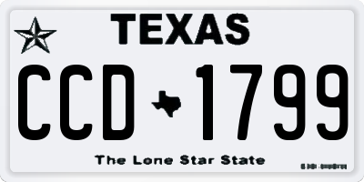 TX license plate CCD1799