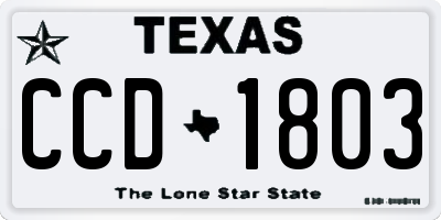 TX license plate CCD1803