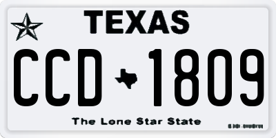 TX license plate CCD1809