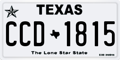 TX license plate CCD1815