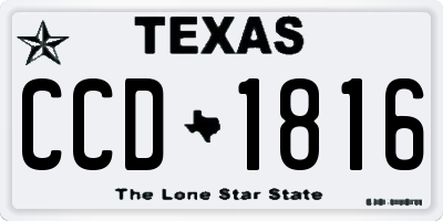 TX license plate CCD1816