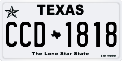 TX license plate CCD1818