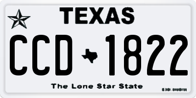 TX license plate CCD1822