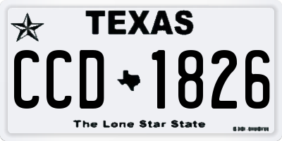 TX license plate CCD1826
