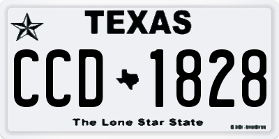 TX license plate CCD1828