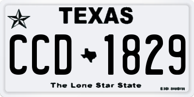 TX license plate CCD1829