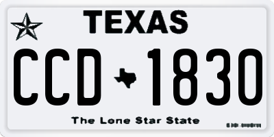 TX license plate CCD1830