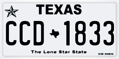 TX license plate CCD1833