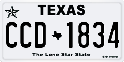 TX license plate CCD1834