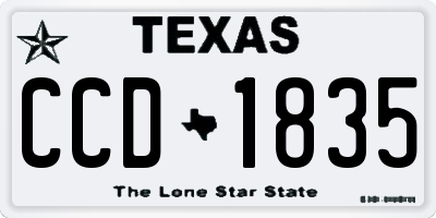 TX license plate CCD1835