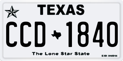 TX license plate CCD1840