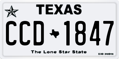TX license plate CCD1847