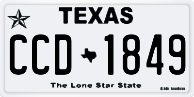 TX license plate CCD1849