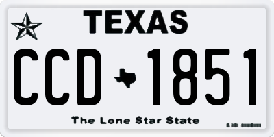 TX license plate CCD1851