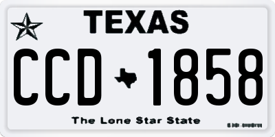 TX license plate CCD1858