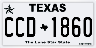 TX license plate CCD1860