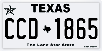 TX license plate CCD1865