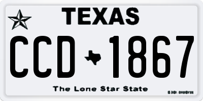 TX license plate CCD1867