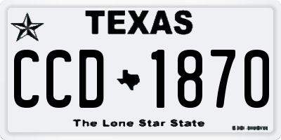 TX license plate CCD1870