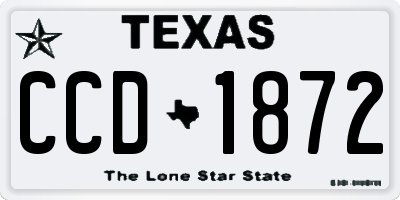 TX license plate CCD1872