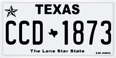 TX license plate CCD1873