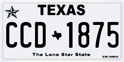 TX license plate CCD1875